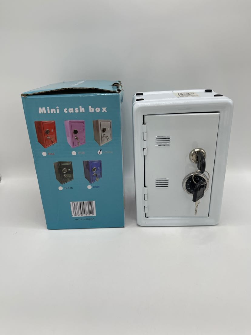 Mini metal safe, creative piggy bank, key safe, and decorative item pic 7