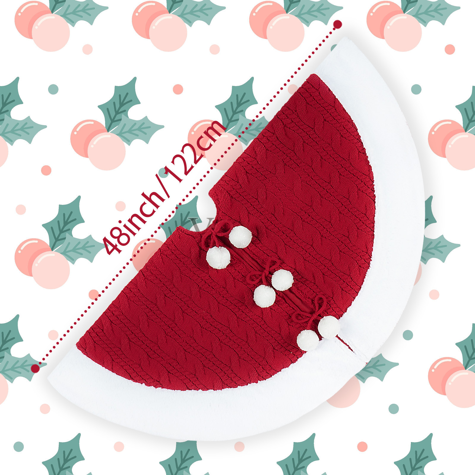 跨境圣诞节48寸树裙多款针织圣诞树装饰围裙小尺寸圣诞裙过节氛围详情43