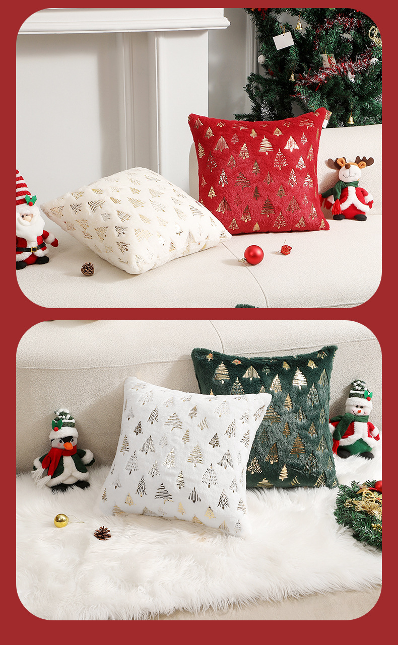 New Christmas tree, gilded double-sided pillowcase, cushion cover, atmosphere decoration cushion cover, one-piece consignment pic 5