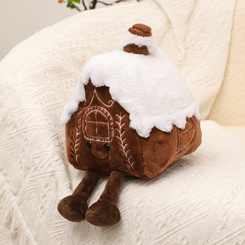圣诞节姜饼屋毛绒公仔 ins可爱小房子玩偶节日装饰抱枕礼物摆件