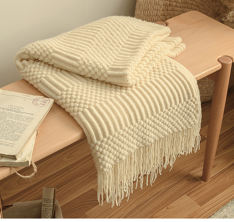 Cross-border knitted teak blanket cover blanket, casual sofa bed end blanket, sofa towel, office nap suitable for all four seasons pic 20
