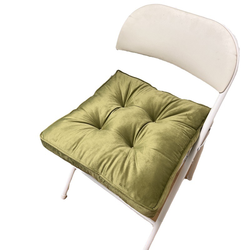 Thickened solid color velvet chair cushions for the bedroom floor, square anti-slip strap floor cushions suitable for all seasons Application Scenario