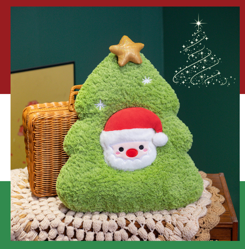 平安喜乐圣诞节日装饰抱枕毛绒玩偶圣诞树靠垫可爱雪人麋鹿小娃娃详情12