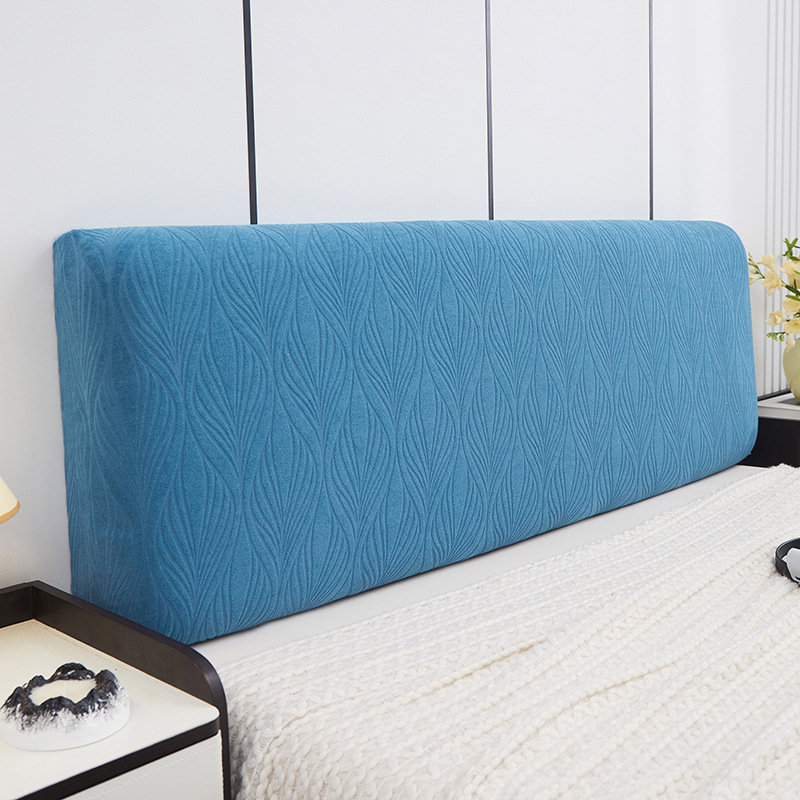 Wholesale of cross-border solid-color knitted elastic bed head covers, jacquard velvet headboard covers, backrest covers and dust-proof protective covers Item Picture