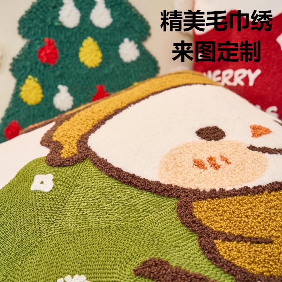 圣诞树装饰抱枕节日派对玩偶客厅沙发靠垫车载床上靠枕抱枕套