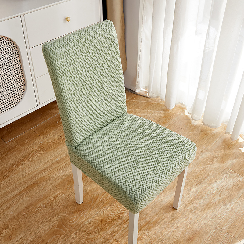 Wholesale of 2023 new style chair covers with simple solid color jacquard decoration, elastic backrest and universal stool covers Item Picture