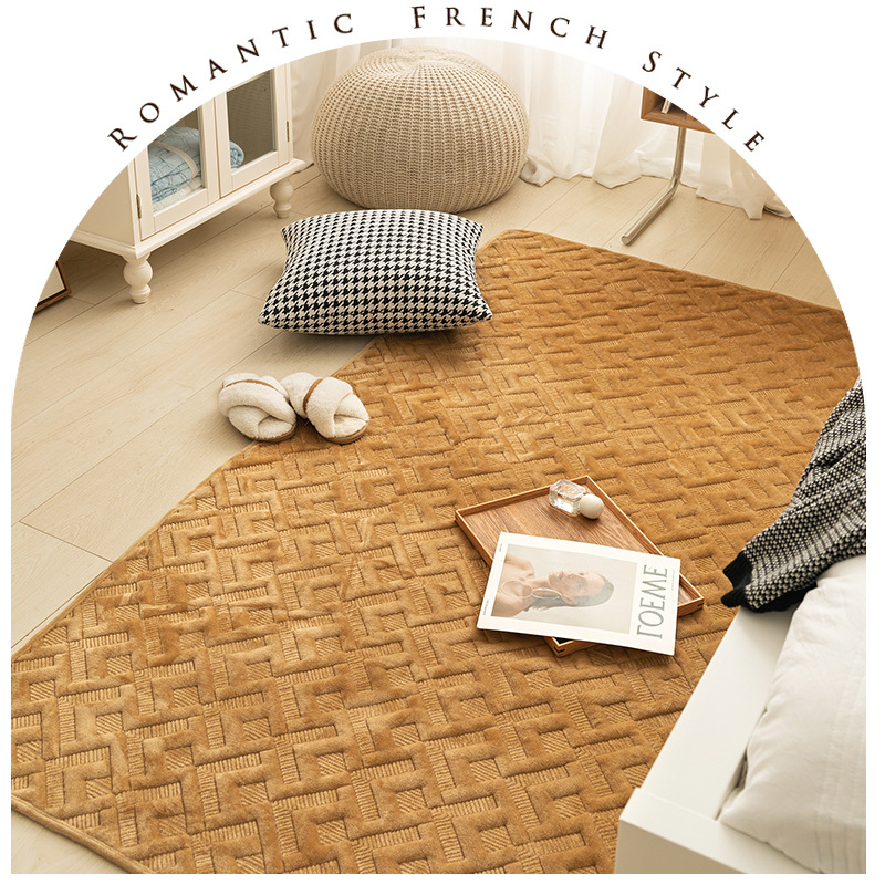 Winter vintage ins floor MATS for foreign trade, plush bedside MATS, anti-slip MATS for autumn and winter, and fully covered with tatami MATS in the bedroom