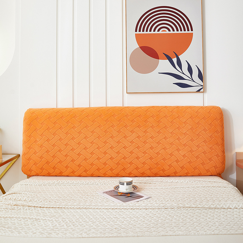 New solid color three-dimensional jacquard headboard backrest cover, full headboard backrest dust cover, soft headboard cover