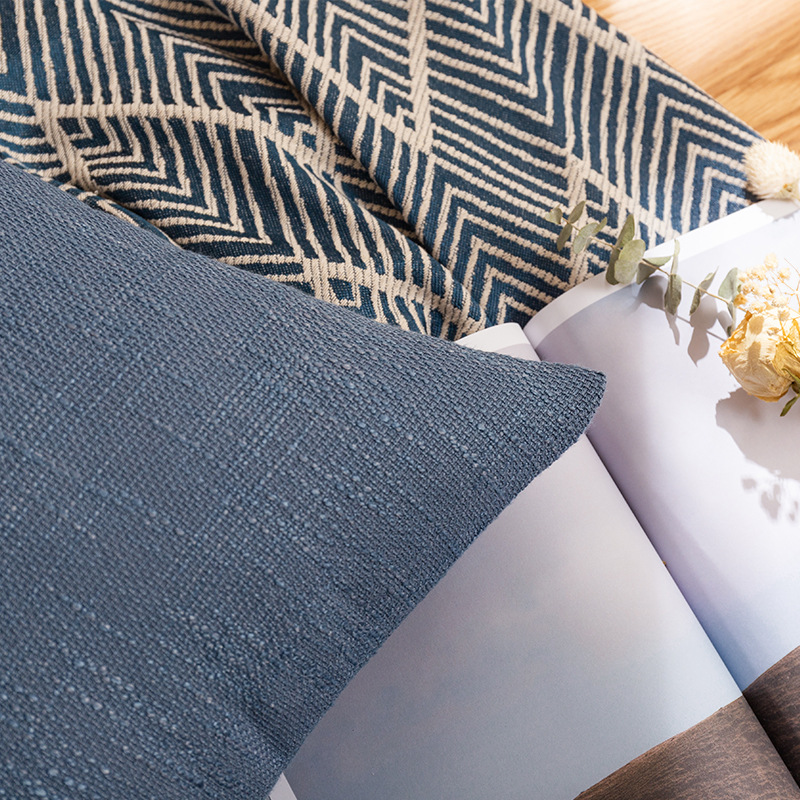 Summer cool home sofa, cotton and linen pillowcase, ins living room solid color coarse linen car backrest and lumbar pillow wholesale details Picture