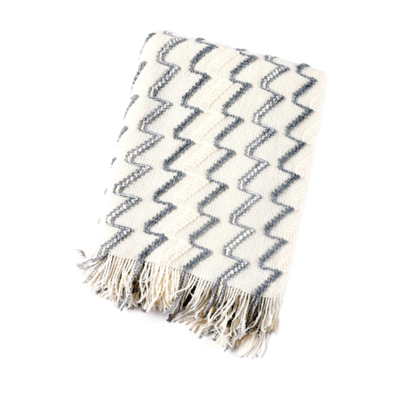 Sofa blanket, knitted blanket, Nordic sofa towel, cover fabric, fringed woolen blanket, air conditioning blanket, nap blanket, pillowbed blanket Item Picture