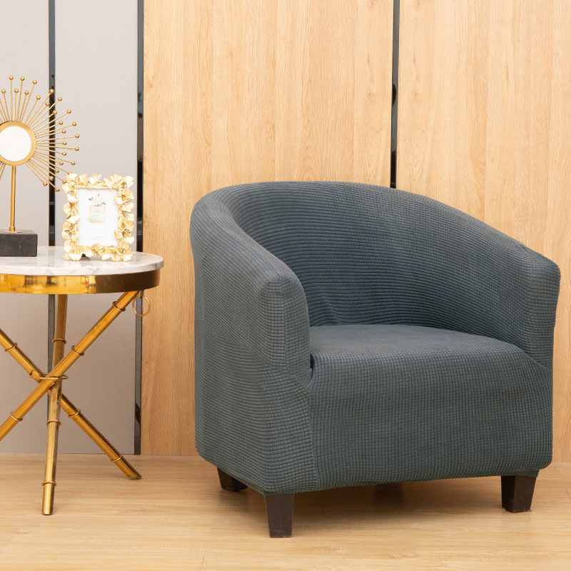 Find a factory to process and customize cross-border solid-color corn wool full-color semi-circular sofa covers Specification image