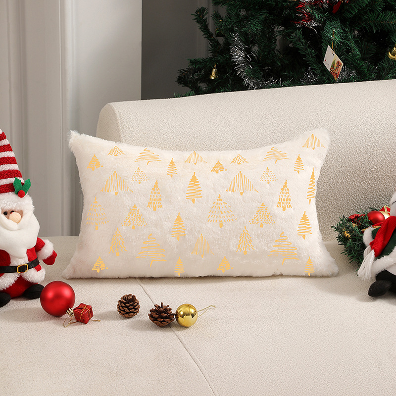 New Christmas tree, gilded double-sided pillowcase, cushion cover, atmosphere decoration cushion cover, one-piece consignment Specification image