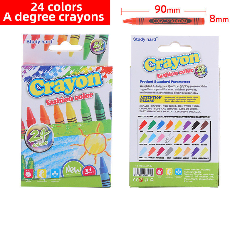 外贸定制A级中号6/8/12色蜡笔儿童绘画涂鸦蜡笔套装详情7