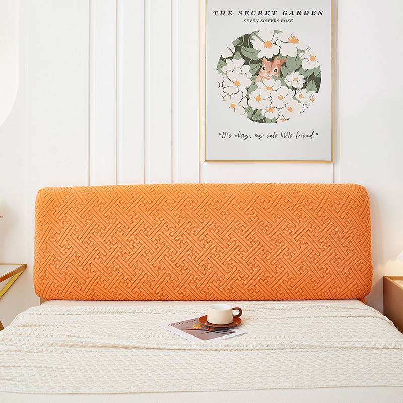 New solid color jacquard bedhead cover, modern and simple full-cover headboard backrest dust cover, soft headboard cover Item Picture
