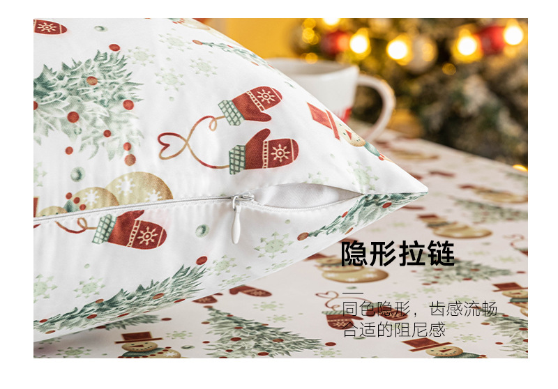 圣诞印花防水抱枕套派对氛围装饰客厅沙发靠垫套跨境圣诞节靠枕套详情4