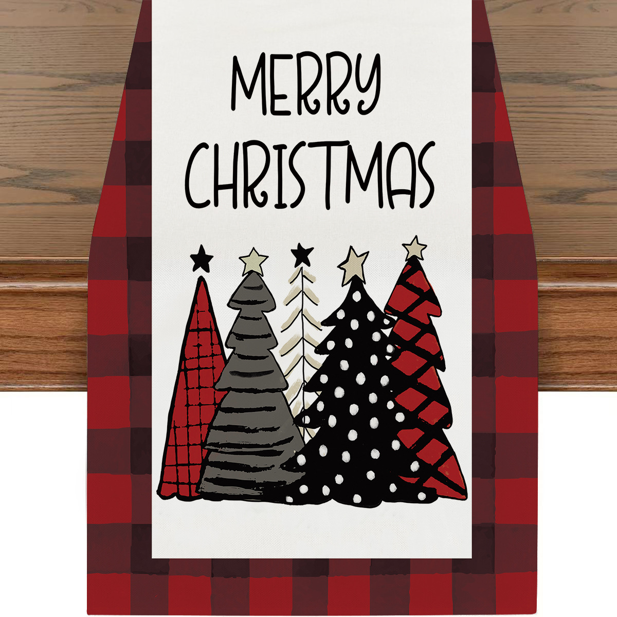 Cross-border bestsellers Christmas linen printed table flags, Western restaurant tablecloths, Nordic dining tables, Christmas snowman table flags Item Picture