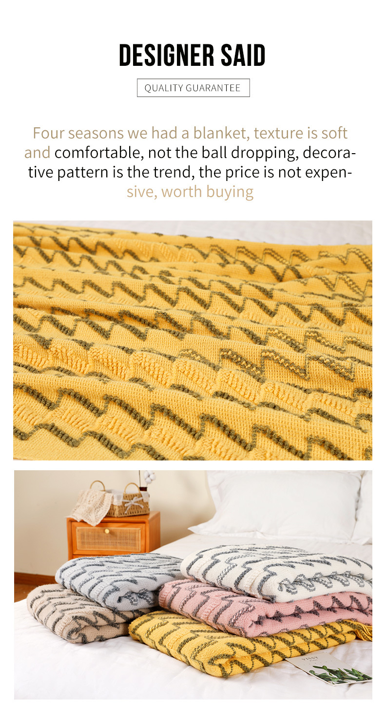 Sofa blanket, knitted blanket, Nordic sofa towel, cover fabric, fringed woolen blanket, air conditioning blanket, nap blanket, pillowbed blanket pic 2