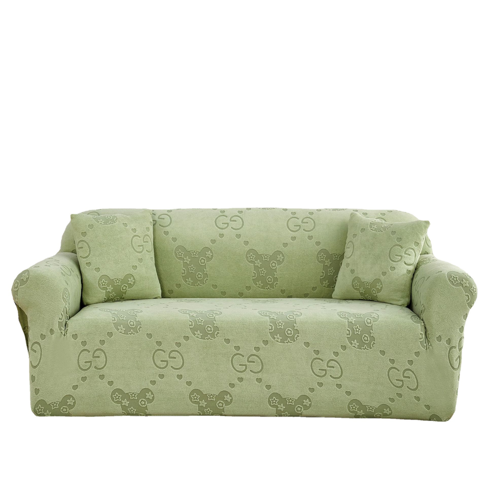 Cross-border Amazon jacquard fleece Cool Bear three-dimensional sofa cover, anti-slip single and double person combination full package elastic sofa cover Application Scenario