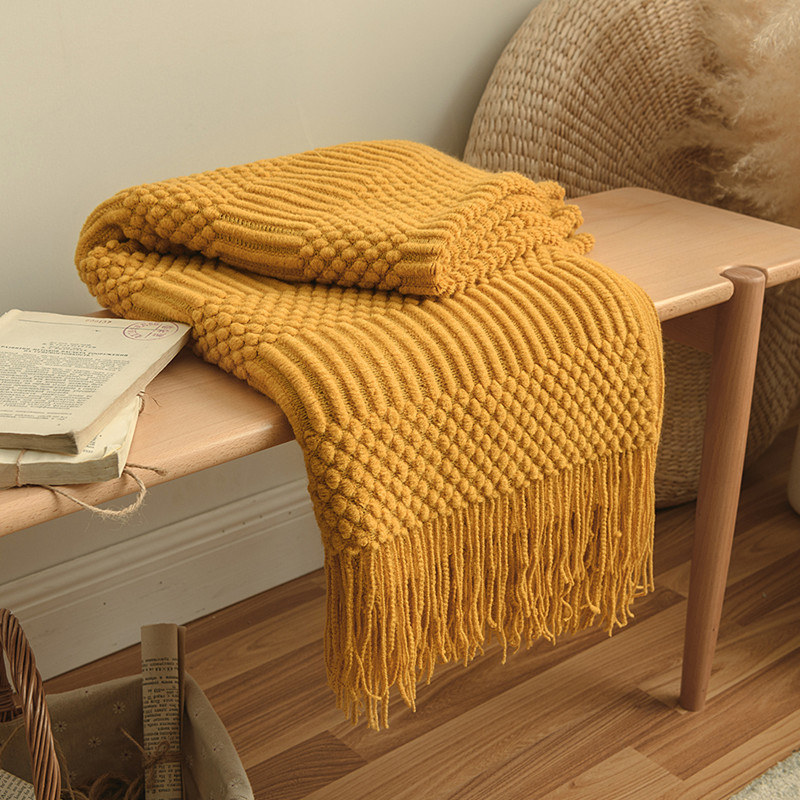 Cross-border knitted teak blanket cover blanket, casual sofa bed end blanket, sofa towel, office nap suitable for all four seasons Application Scenario