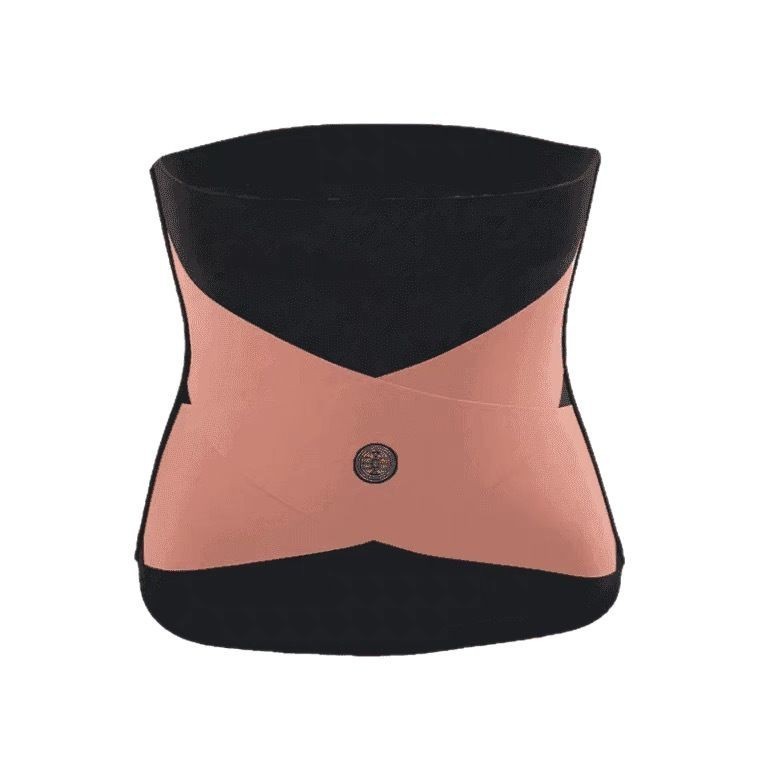 The live-streaming bestseller, the Ice Silk Energy Stone Cross Abdominal Belt, is a thin, seamless, nude, and breathable waist belt for women Application Scenario