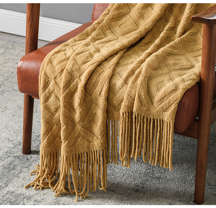 Cross-border Amazon sofa cover blanket bed tail flow Su blanket spring and summer air-conditioned knitted blanket office leisure nap blanket pic 21