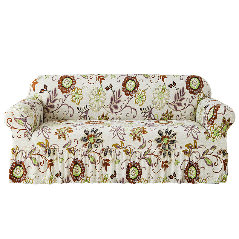 Wholesale of elastic sofa covers, full coverage, Nordic style sand hair covers, anti-slip fabric skirt sofa covers, cross-border Application Scenario