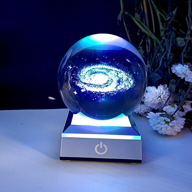 Creative cross-border wholesale 3D inwardly engraved luminous crystal balls, solar system birthday gifts, executive home decorations, handicrafts pic 14