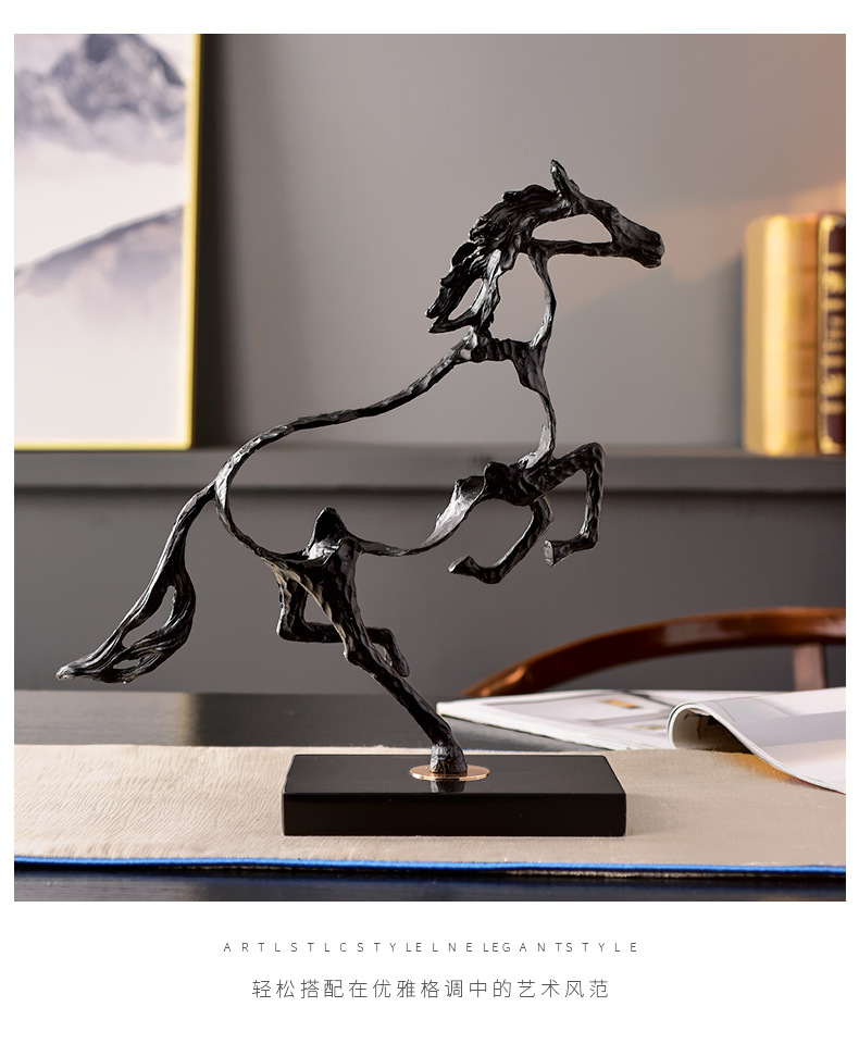 Cross-border horse ornaments, high-end and creative home living room metal animal decoration gifts, gift handicrafts wholesale pic 7