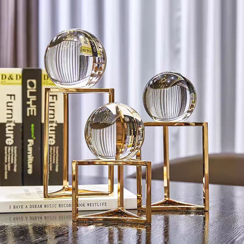 Modern, simple and light luxury crystal ball ornaments, Nordic living room model room home wine cabinet soft decoration wholesale