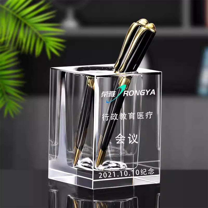 Creative crystal pen holder storage box, office decoration, Teachers' Day gift storage box, shelving unit, home organization box Specification image