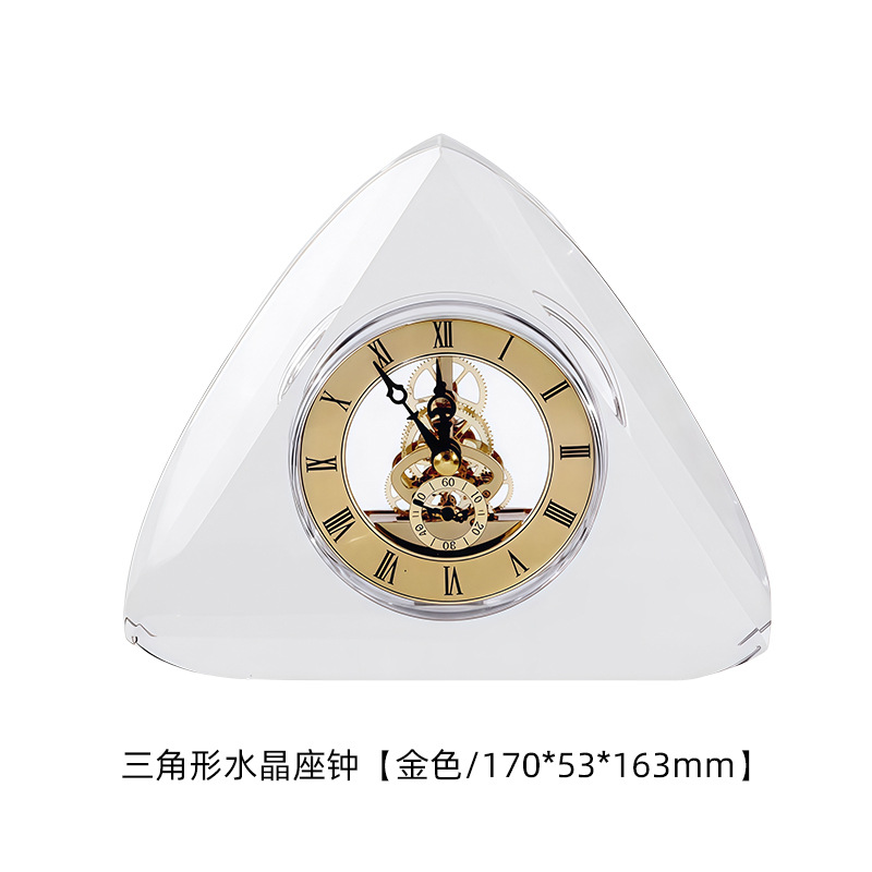 Crystal table clock, mechanical clock ornaments, living room entrance, bookcase, model room decoration, home soft furnishings, business gifts Application Scenario