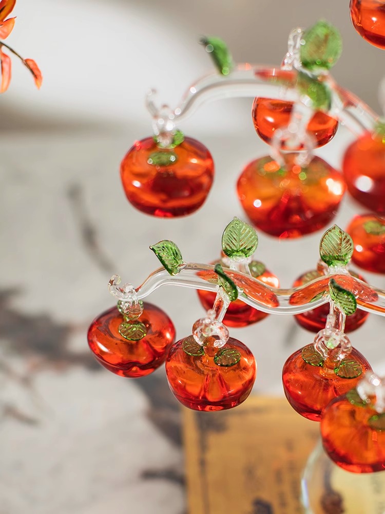 Crystal persimmon tree creative home decorations, living room entrance hall ornaments, TV cabinet decorations, home wine cabinet handicrafts pic 4