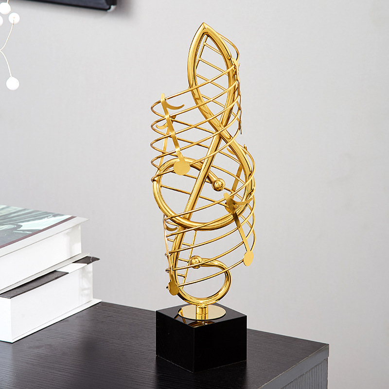 中式客厅轻奢音符高级感摆件创意家居高档小众金属装饰工艺品批发