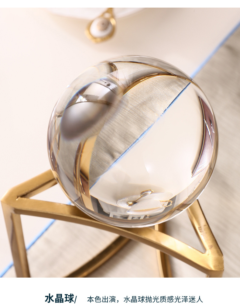 Modern, simple and light luxury crystal ball ornaments, Nordic living room model room home wine cabinet soft decoration wholesale pic 8