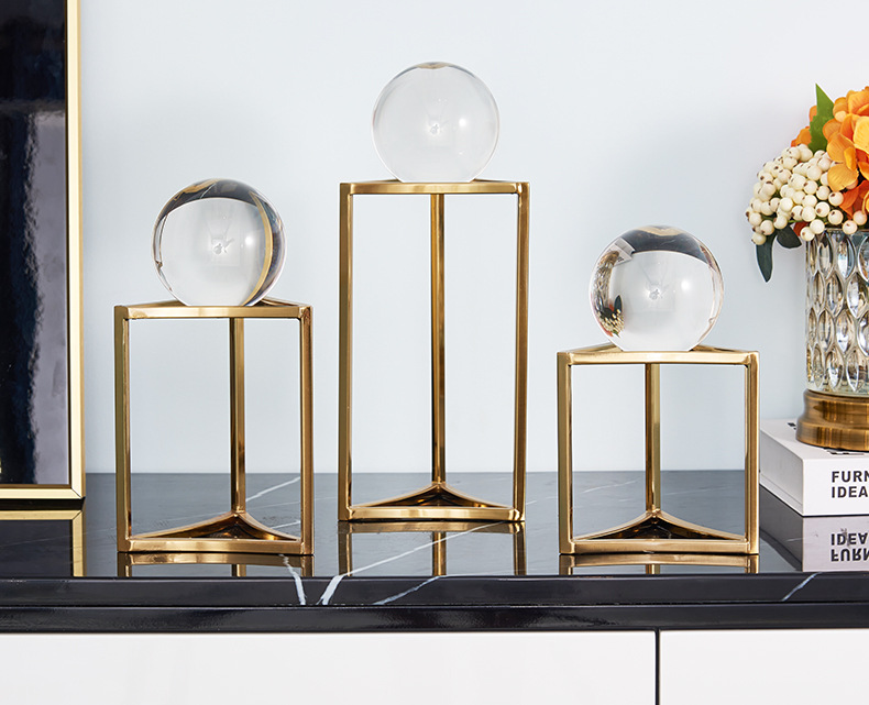 Modern, simple and light luxury crystal ball ornaments, Nordic living room model room home wine cabinet soft decoration wholesale pic 10