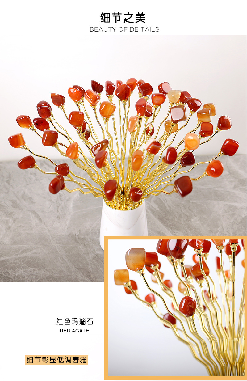 Modern light luxury natural purple crystal stone flower and wealth display piece, postmodern style villa hotel Nordic home decoration pic 8