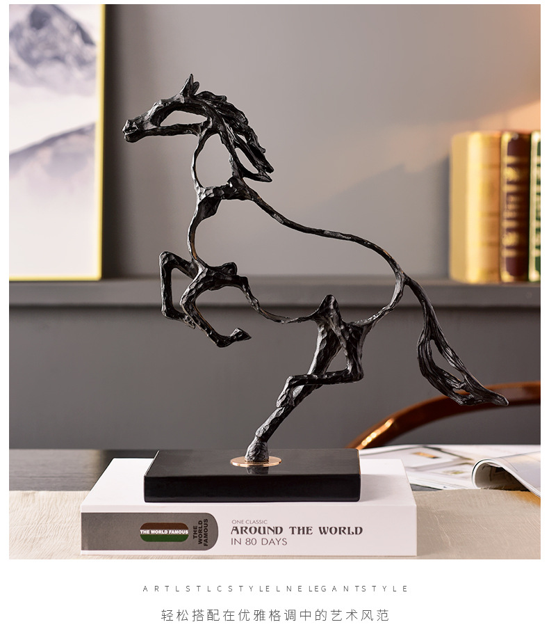 Cross-border horse ornaments, high-end and creative home living room metal animal decoration gifts, gift handicrafts wholesale pic 6
