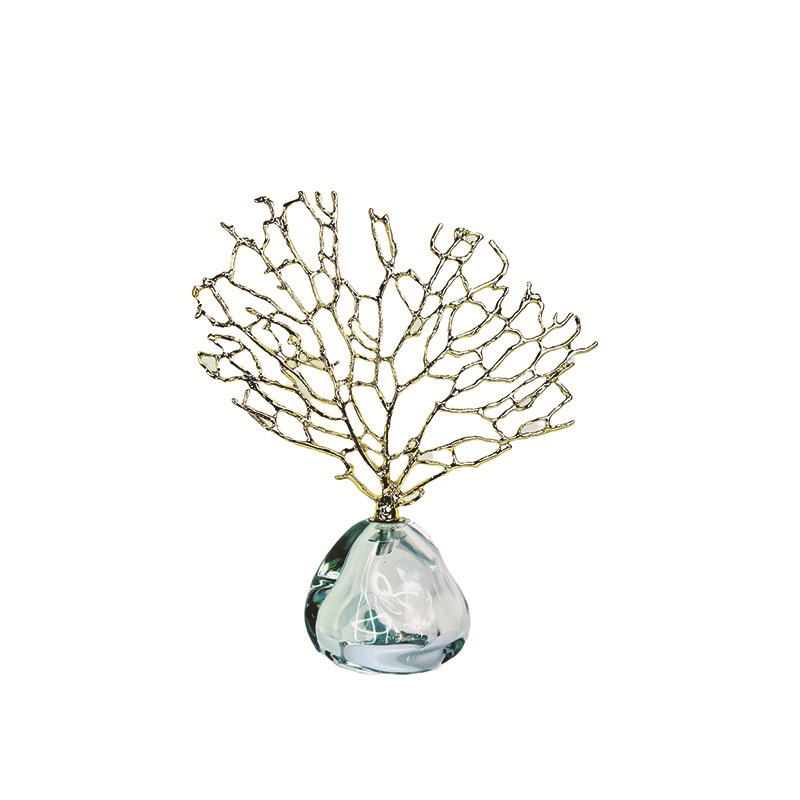 Cross-border light luxury plant alloy money tree ornaments, high-end creative transparent crystal niche handicrafts wholesale factory Application Scenario