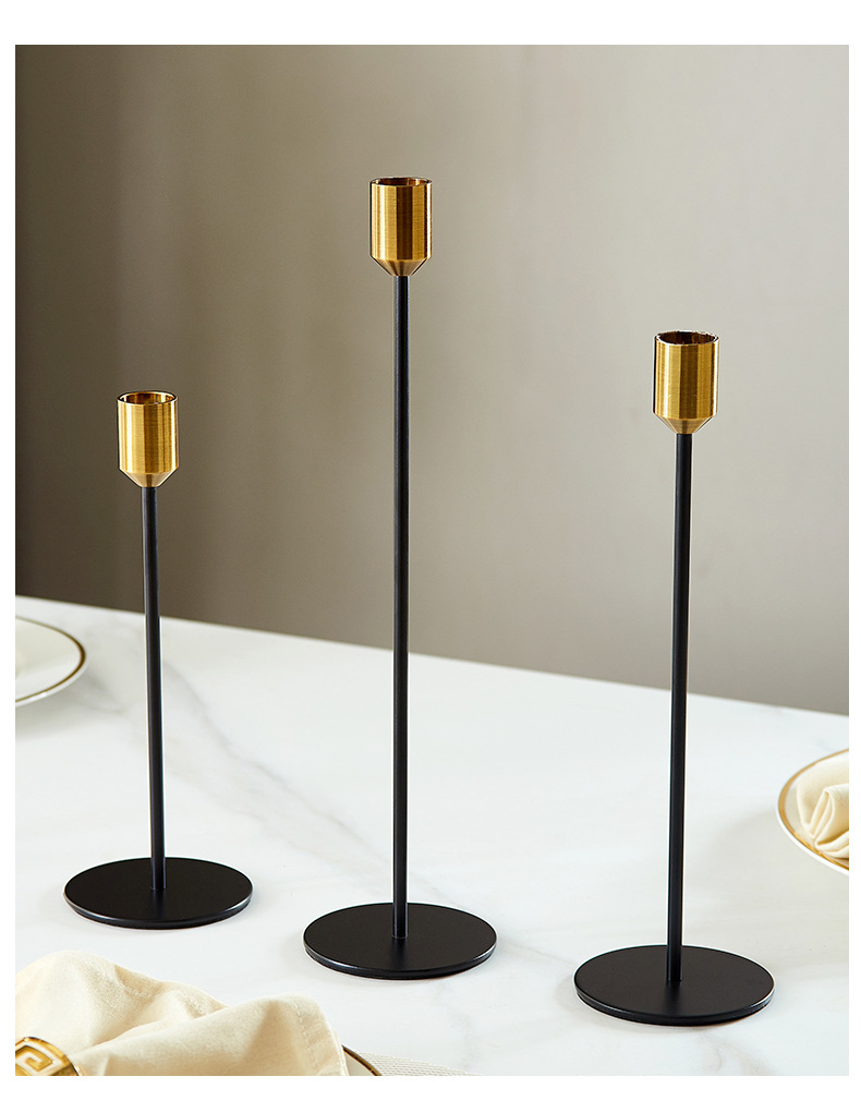 Nordic ironwork candlesticks, dining tables, metal home candlesticks, creative wedding and celebration candlesticks, high-end decorative items wholesale factory pic 9