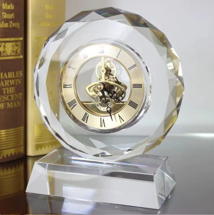 Creative crystal table clock and wall clock ornaments for the bedroom bedside, home living room desk, table clock, and soft furnishings details Picture
