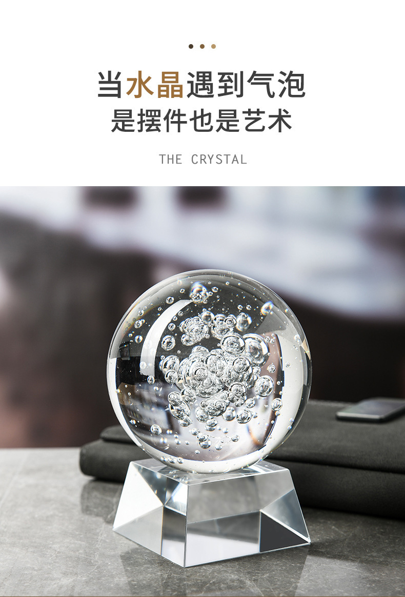 Ice crack ball crystal glass ball decorative items, artificial rockery fountain crack water flow bonsai handicrafts and ornaments pic 2