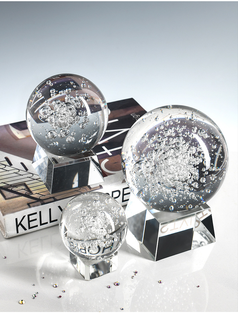 Ice crack ball crystal glass ball decorative items, artificial rockery fountain crack water flow bonsai handicrafts and ornaments pic 9