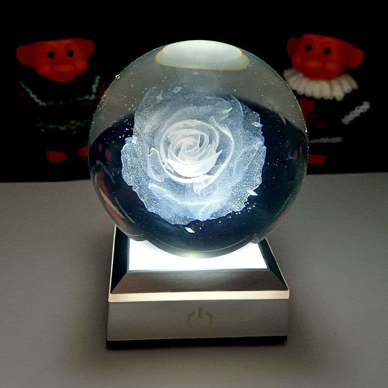 Creative cross-border wholesale 3D inwardly engraved luminous crystal balls, solar system birthday gifts, executive home decorations, handicrafts pic 10