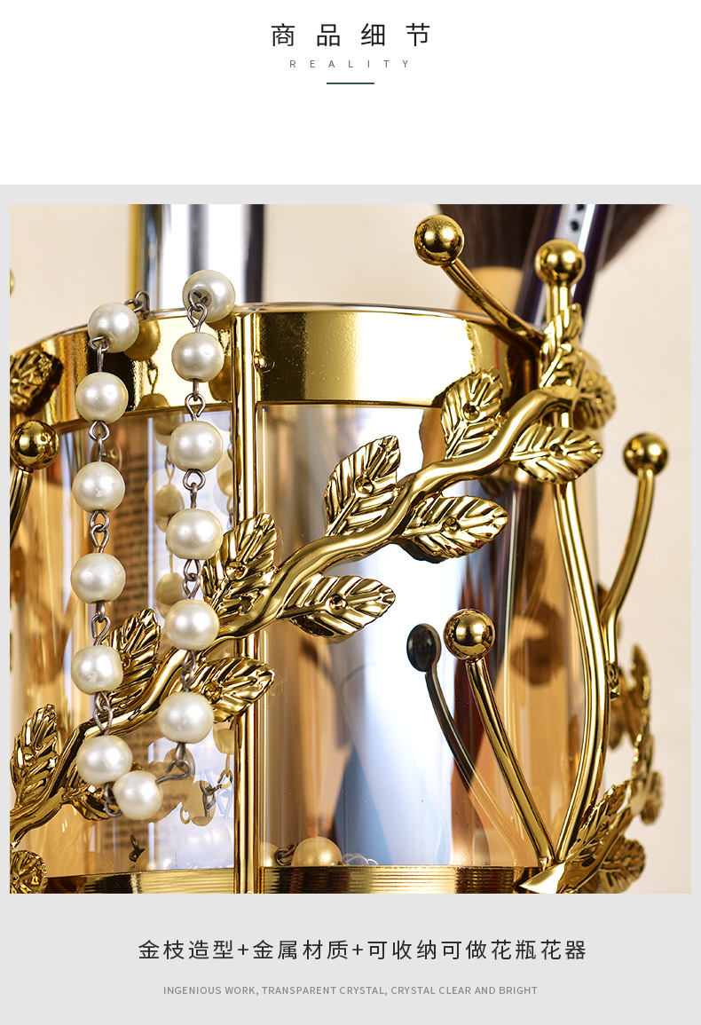 Thickened modern metal floral vase, Nordic light luxury dining table, special decorative glass ornament for dried flower arrangement pic 12
