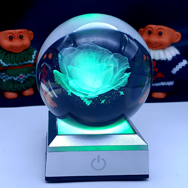 Creative cross-border wholesale 3D inwardly engraved luminous crystal balls, solar system birthday gifts, executive home decorations, handicrafts pic 7