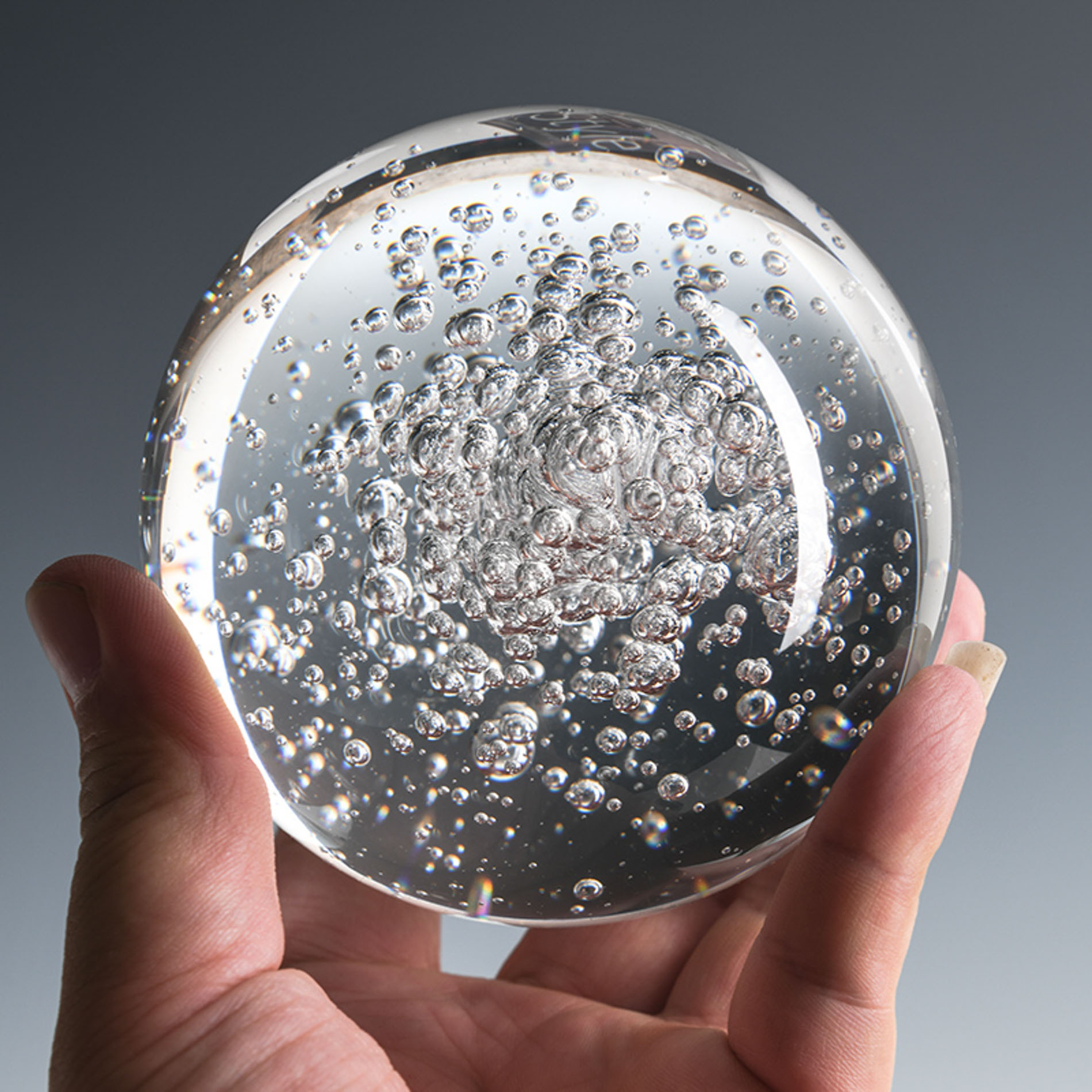 Ice crack ball crystal glass ball decorative items, artificial rockery fountain crack water flow bonsai handicrafts and ornaments Specification image