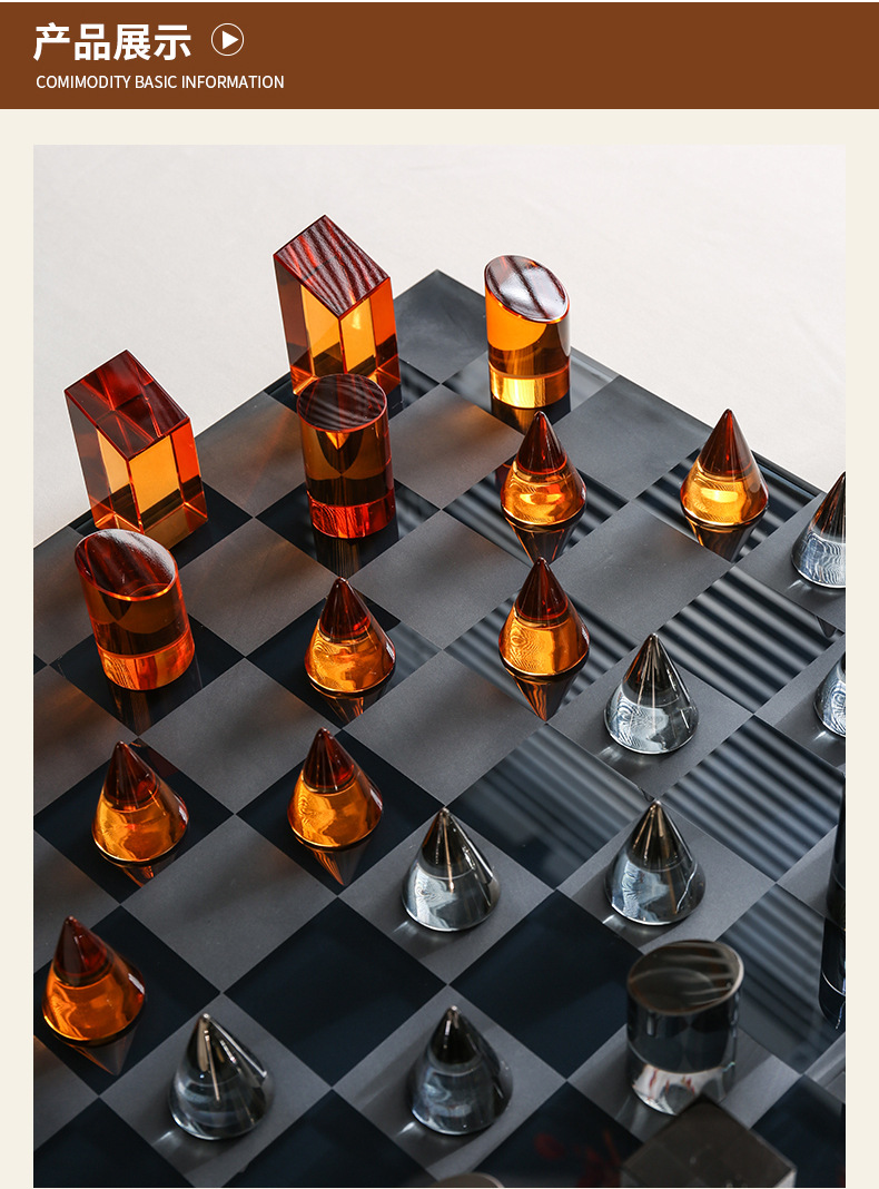 Wholesale of high-end European-style light luxury crystal chess ornaments and small decorative handicrafts for home living rooms pic 7