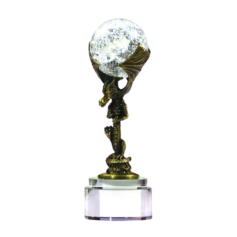 Spiral dragon crystal ball decorative desk wine cabinet decoration modern creative model room metal decorative handicrafts pic 4