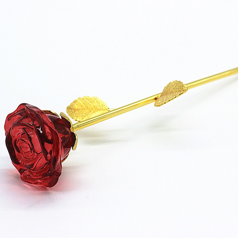 520礼物水晶玫瑰花摆件送女友老婆浪漫永生工艺品生日礼物母亲