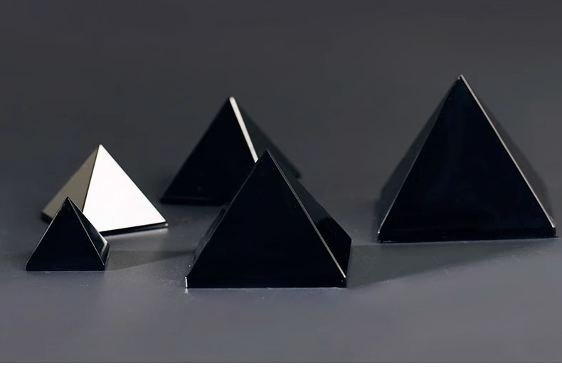 Obsidian pyramid ornaments, black crystal car raw stone, living room, office, home and study decoration pyramid pic 7